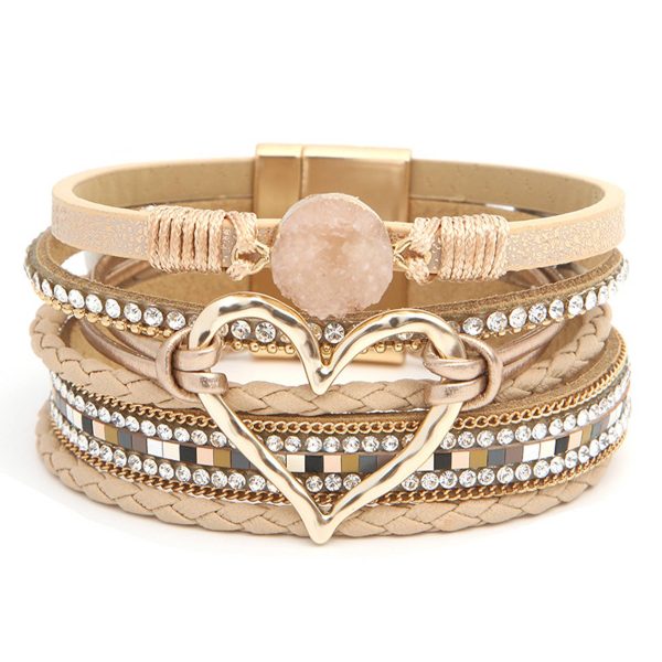 PU Hand-woven bracelet in multi-layered leather - Image 4