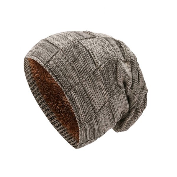 Men Lined Knit Warm Thick Binie Hat - Image 2