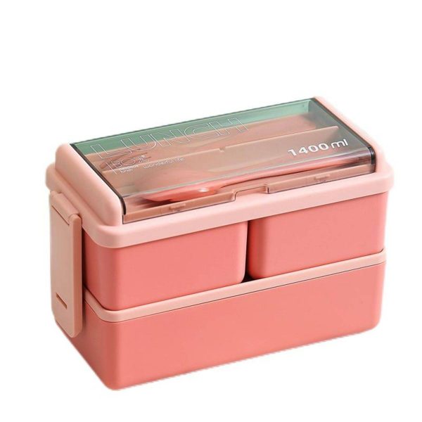 Fashionable double-layer plastic lunch box - Image 6