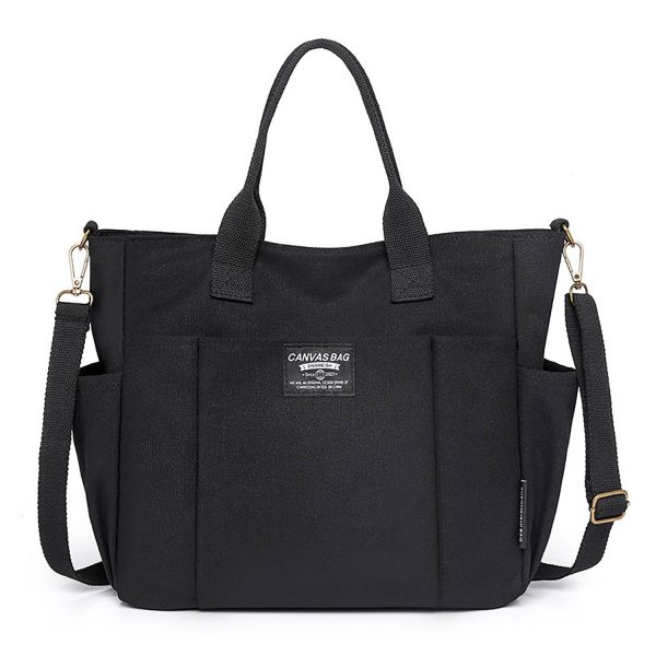Commuter Women'S Canvas Tote Bag W/ Multi-Pocket Design - Image 3
