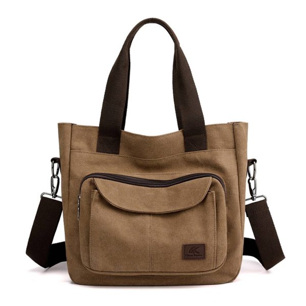 Women's Canvas Shoulder Handle Work Crossbody Bag - Image 4