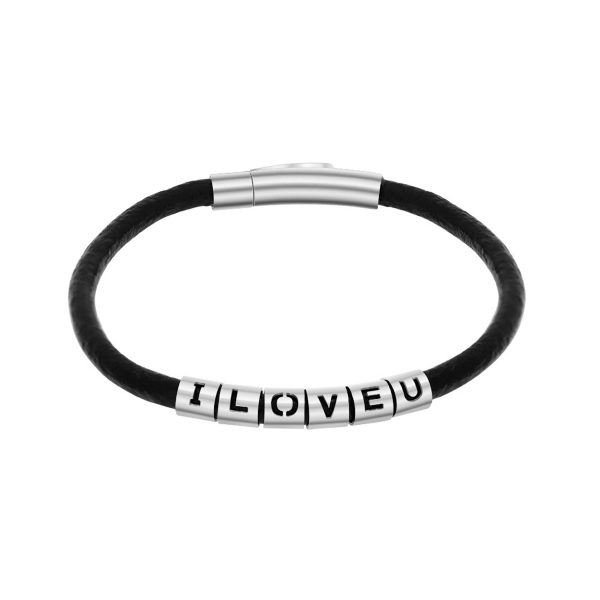 Letter Leather Rope Bracelet for Men