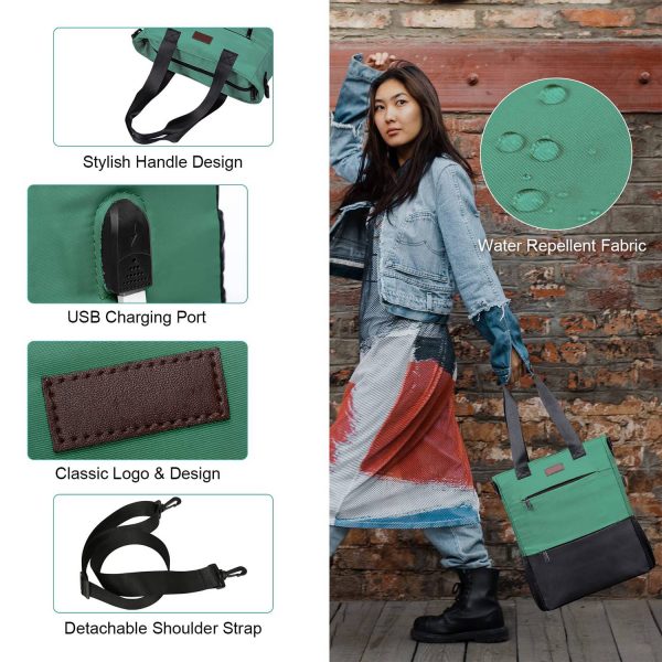 Convertible Women Laptop Water Resistant Casual Backpack - Image 8