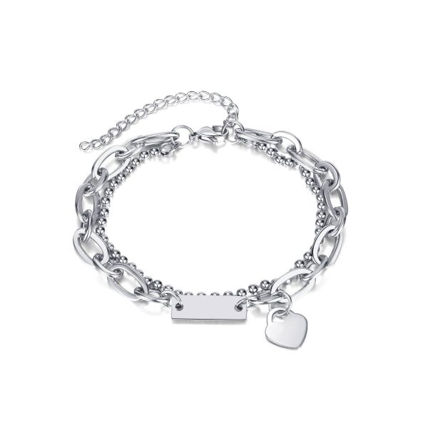 Double layered stainless steel square bracelet