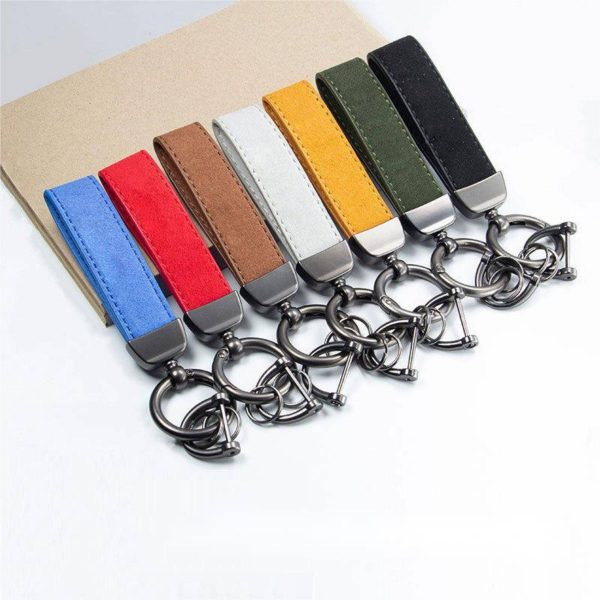 Universal Rotatable Leather Keychain