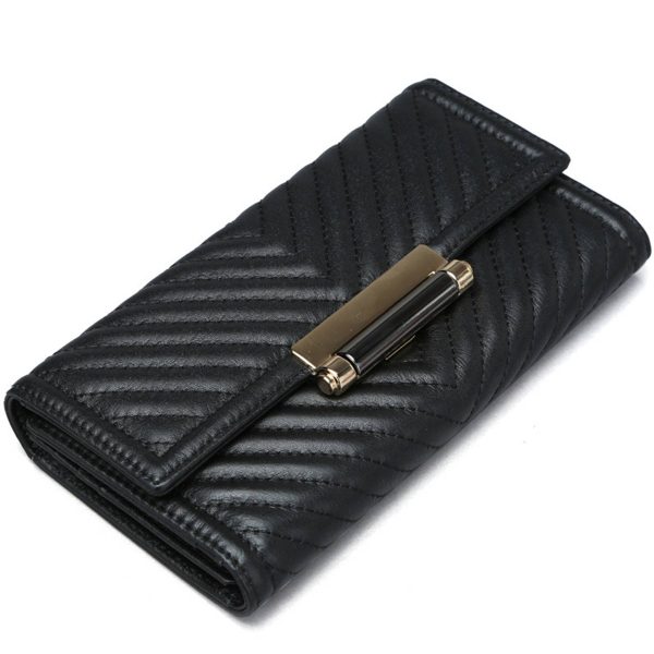 Genuine Leather Embroidered Multifunctional Wallet - Image 2
