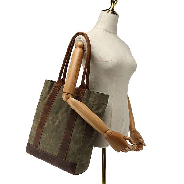 Wax canvas women's handbag - Image 5