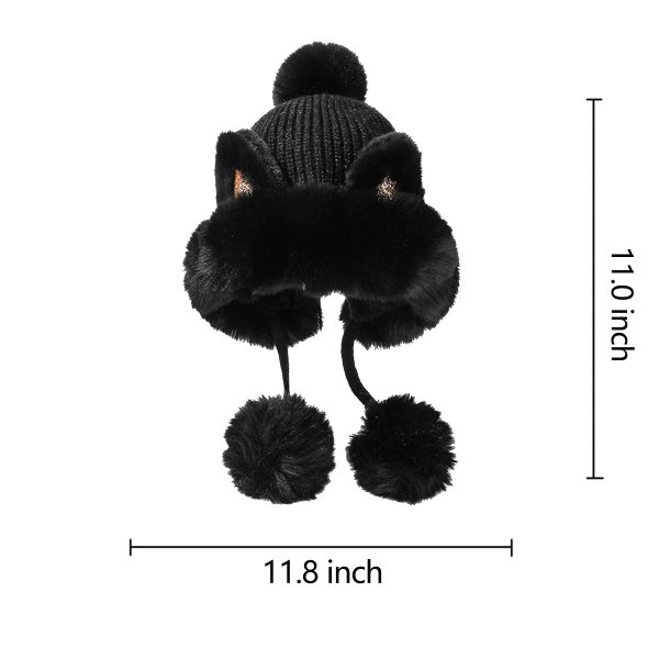 Women Winter Warm Cute Cat Ears Knitted Beanie Hat - Image 10