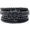 PU Hand-woven black rudder bracelet