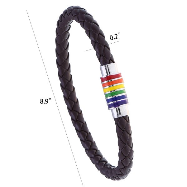 Copper magnetic buckle PU leather bracelet - Image 2