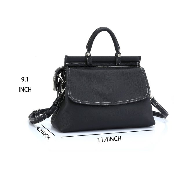 Genuine Leather Fashionable Large Crossbody Tote Bag - Image 8