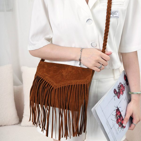 PU leather Fringed Female Shoulder Crossbody Bag for woman - Image 3