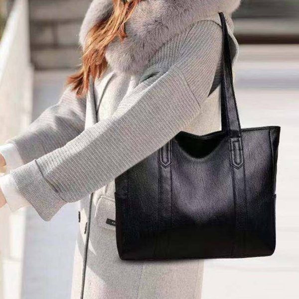 Large Capacity PU Leather Tote Bag - Image 4