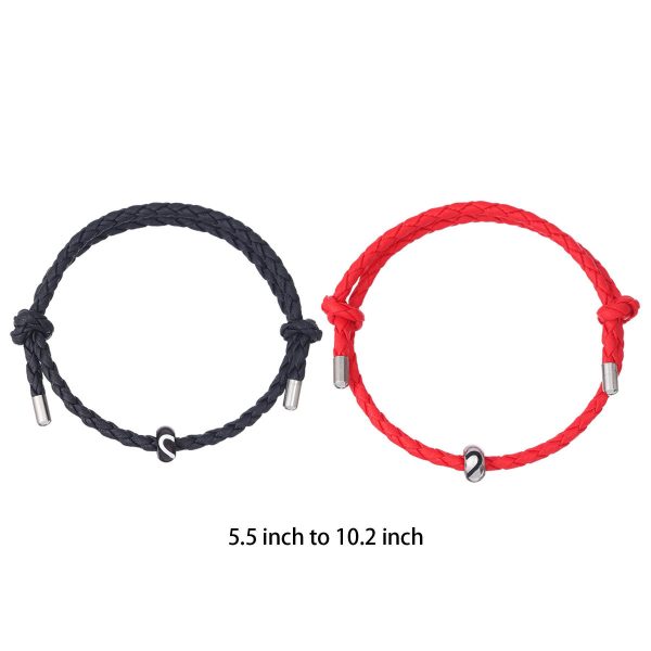 PU woven leather couple bracelet - Image 4