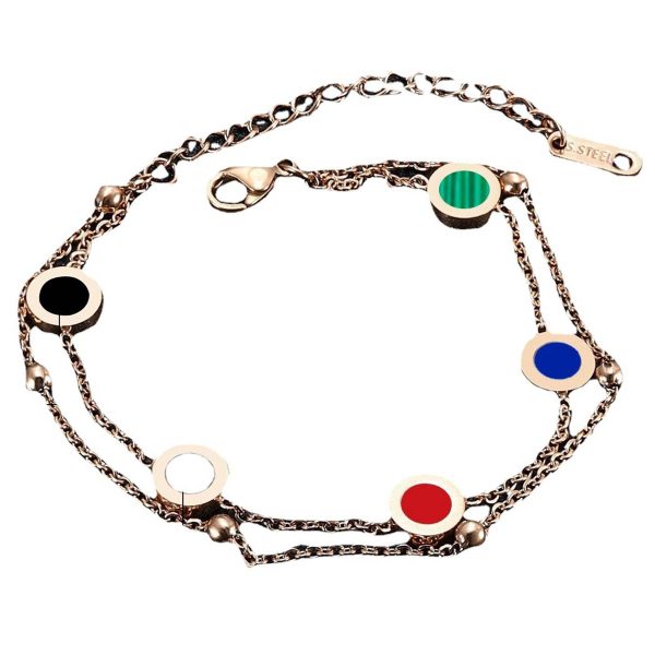 Stainless Steel Simple black and white shell bracelet - Image 2