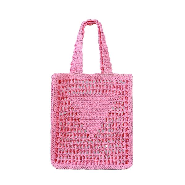 Spacious Crochet Beach Tote Bag – Straw & Mesh - Image 7