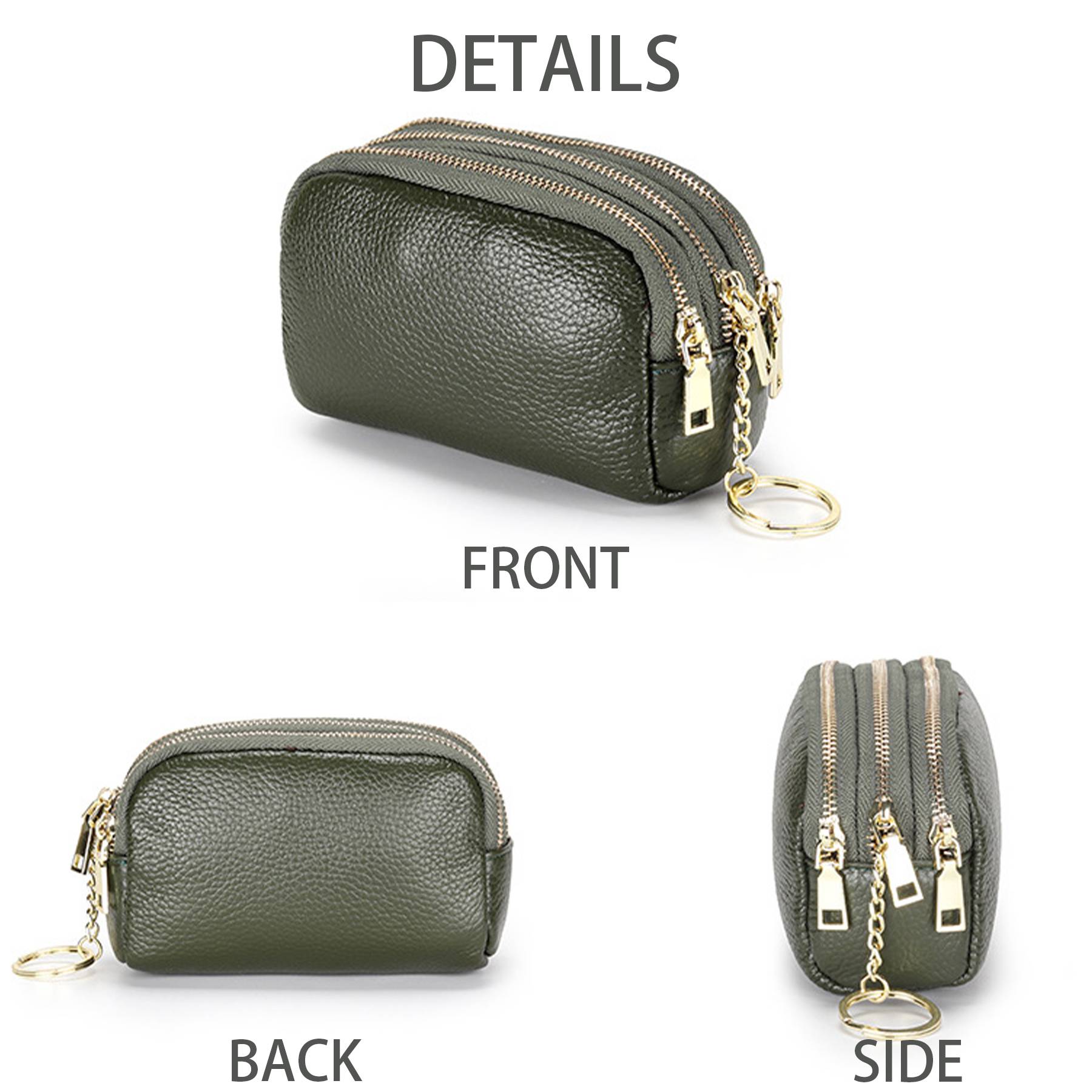 Genuine Leather Small multi-function key coin purse - Image 5