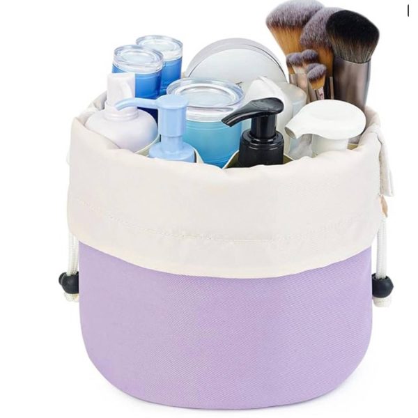 Barrel Drawstring Makeup Travel Bag - Image 2