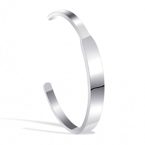 Titanium Steel Engraved Open Bracelet - Image 2