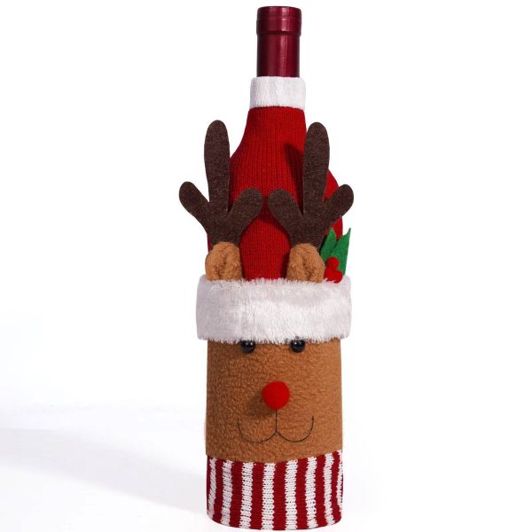 Cute Christmas Sweater Wine Bottle Cover - Image 2