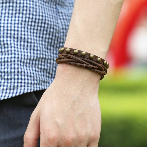 PU Vintage pebbled weave bracelet - Image 3