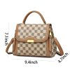 Pu Leather checkered portable Cross-body Bag Women - Image 5