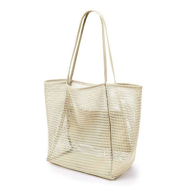 Polyester Casual Beach Mesh Tote Bag - Image 4