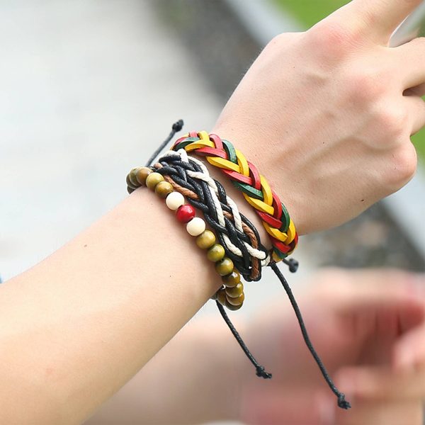 Jute Knitted hip-hop bracelet for men - Image 3