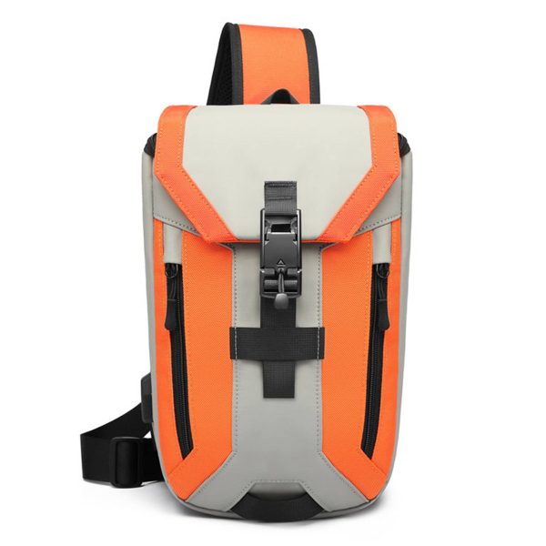 Oxford Waterproof Crossbody Sling Bag With USB Charging Port - Image 6