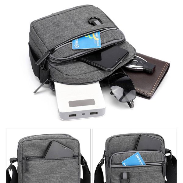 Mini Canvas Portable mobile phone coin Crossbody Bag for Men - Image 5
