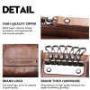 Genuine Leather Key Holder Wallet Men Coffee Black - Image 4