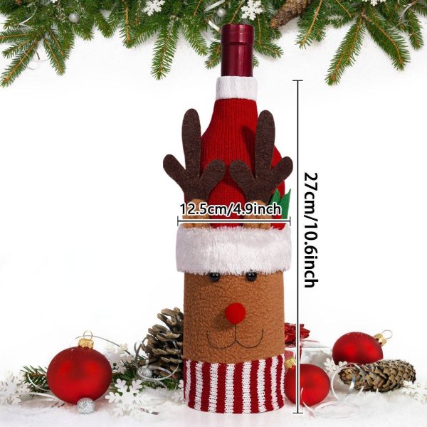 Cute Christmas Sweater Wine Bottle Cover - Image 5