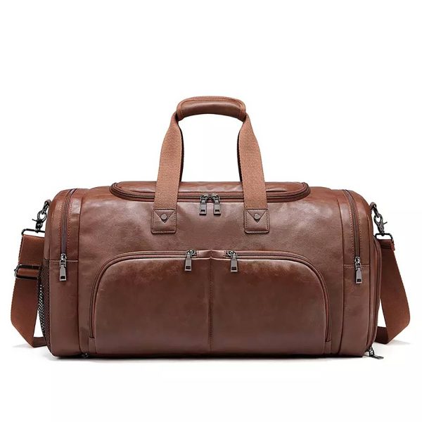 Men'S Waterproof Pu Shoulder Bag W/ Multi Compartments - Image 2