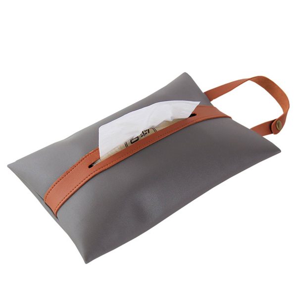 PU Leather Tissues Box with Hanging Strip - Image 5