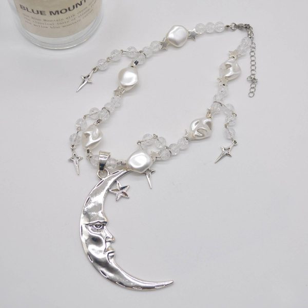 Alloy Premium moon pearl tassel necklace - Image 5