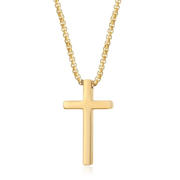 Stainless Steel Simple Statement Cross Necklace - Image 2
