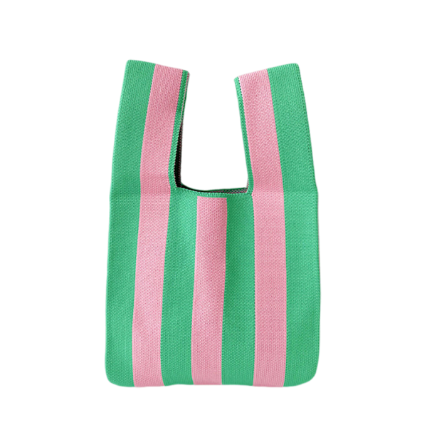 Lightweight Durable Versatile Striped Woven Handbag - Image 2