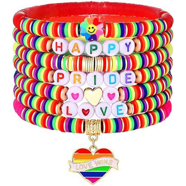Plastic Bisexual soft earthenware letter bead bracelet - Image 5
