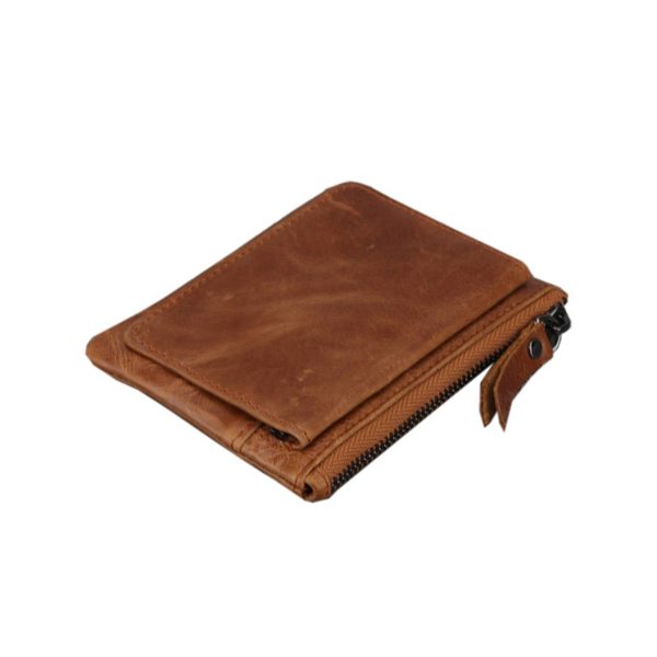 Genuine Leather 2 Zipper Coin Purse Wallet - Image 4