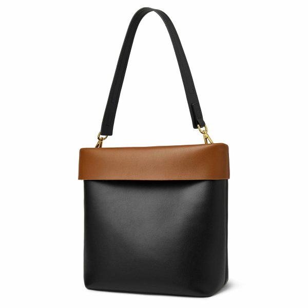 Genuine Leather Color-block shoulder commuter cross-body bag - Image 3