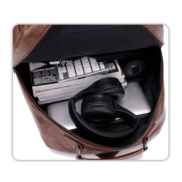Large Capacity Waterproof Pu Business Travel Backpack - Image 4