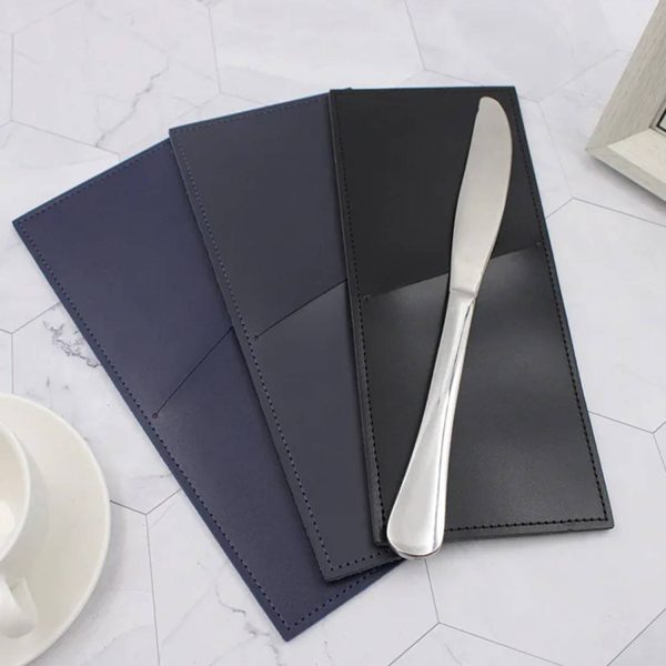 Leather Cutlery Sleeve Utensil Holder - Image 3