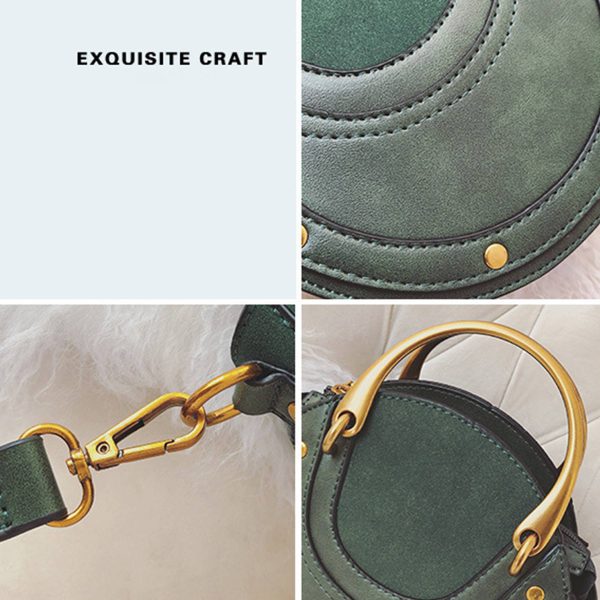 Pu Vintage round Frosted Cross-body bag - Image 5