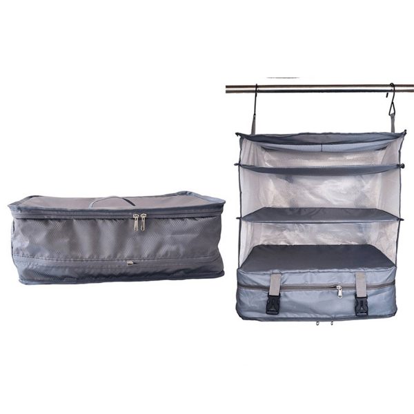 3 Layes Polyester Foldable Travel Storage Bag With Two Hooks - Image 3