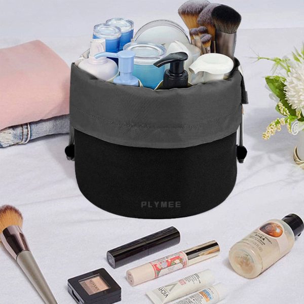 Barrel Drawstring Makeup Travel Bag