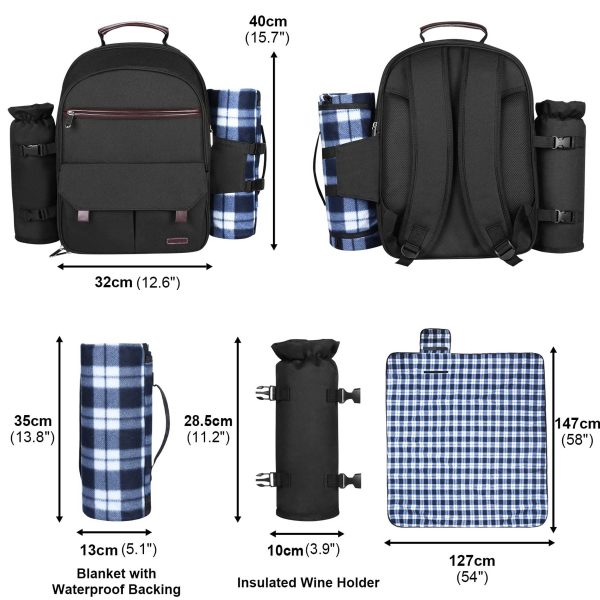 Oxford 4 Person Insulated Cooler Wine Pouch Picnic Lunch bag - Image 6