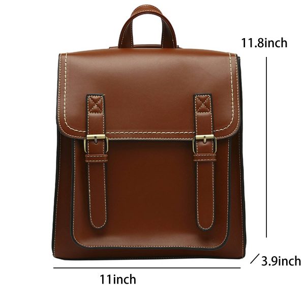 PU Leather Casual Daypack Style Flap Backpacks for Ladies - Image 6