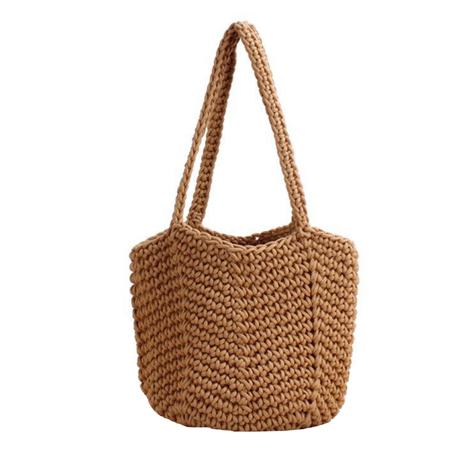 Jute Women Cotton Knitted Tote Mesh Beach Bag