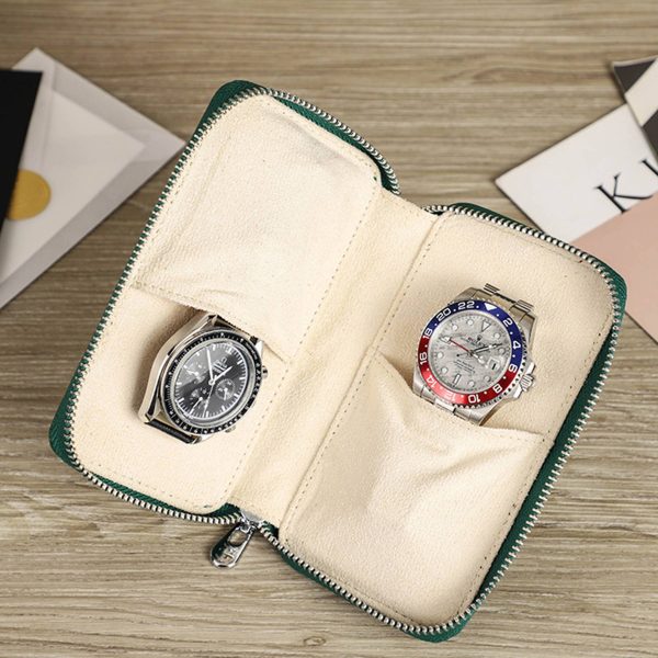 Genuine Leather Portable Watch Storage Travel Cosmetic bag - Image 6