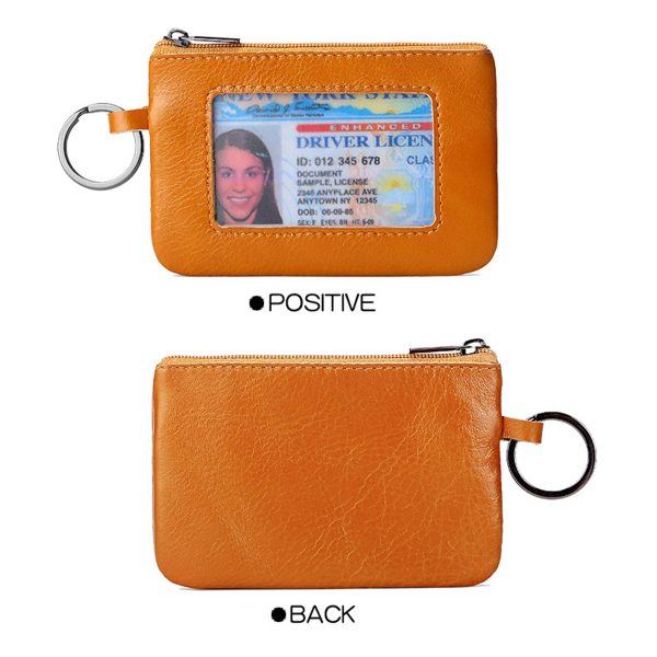 Genuine Leather Vintage multi-functional zippered coin purse - Image 5